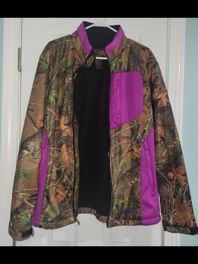 Women’s Camo Utility Jacket with Purple Accents